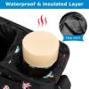 imageAccmor Universal Stroller Organizer with Insulated Cup Holder and Shoulder Strap Stroller Caddy Bag Stroller Cup Holder Attachment for Uppababy Baby Jogger Britax Strollers BlackSpace