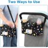 imageAccmor Universal Stroller Organizer with Insulated Cup Holder and Shoulder Strap Stroller Caddy Bag Stroller Cup Holder Attachment for Uppababy Baby Jogger Britax Strollers BlackSpace
