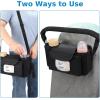 imageAccmor Universal Stroller Organizer with Insulated Cup Holder and Shoulder Strap Stroller Caddy Bag Stroller Cup Holder Attachment for Uppababy Baby Jogger Britax Strollers BlackBlack