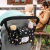 imageAccmor Universal Stroller Organizer with Insulated Cup Holder and Shoulder Strap Stroller Caddy Bag Stroller Cup Holder Attachment for Uppababy Baby Jogger Britax Strollers BlackSpace