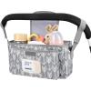 imageAccmor Universal Stroller Organizer with Insulated Cup Holder and Shoulder Strap Stroller Caddy Bag Stroller Cup Holder Attachment for Uppababy Baby Jogger Britax Strollers BlackArrow