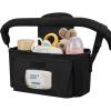 imageAccmor Universal Stroller Organizer with Insulated Cup Holder and Shoulder Strap Stroller Caddy Bag Stroller Cup Holder Attachment for Uppababy Baby Jogger Britax Strollers BlackBlack