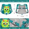 imageToddler Harness Leash with Anti Lost Wrist Link Accmor Kids Dinosaur Harnesses Leashes Cute Triceratops Kids Walking Wristband Assistant Strap Belt for Parent Baby Boys Outdoor ActivityBlue