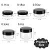 imageAccmor 10 Pieces Makeup Travel Containers with Lids 35101520 Gram Size Cosmetic Jars with 5 Pieces Mini Spatulas for Gift Makeup Sample ContainerWhite ampamp PinkBlackClear