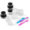 imageAccmor 10 Pieces Makeup Travel Containers with Lids 35101520 Gram Size Cosmetic Jars with 5 Pieces Mini Spatulas for Gift Makeup Sample ContainerWhite ampamp PinkBlack