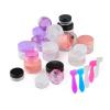 imageAccmor 10 Pieces Makeup Travel Containers with Lids 35101520 Gram Size Cosmetic Jars with 5 Pieces Mini Spatulas for Gift Makeup Sample ContainerWhite ampamp PinkWhiteBlue