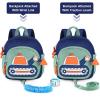 imageAccmor Toddler Leash Backpack Cute Excavator Child Bag Harness with Anti Lost Wrist Link Kid Walking Back Pack Mini Rucksack with Restraints Hand Strap Tether for Baby Boys Outdoor TravelingBlueGreen