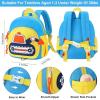 imageAccmor Toddler Leash Backpack Cute Excavator Child Bag Harness with Anti Lost Wrist Link Kid Walking Back Pack Mini Rucksack with Restraints Hand Strap Tether for Baby Boys Outdoor TravelingSky BlueYellow
