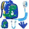 imageAccmor Toddler Backpack Leash Cute Dinosaur Kids Backpacks with Anti Lost Wrist Link Mini Child Bag Tether Baby Walking Harness Wristband Protection Rope for Boys Girls Aged 13 to Travel OutdoorBlueGreen Spotted Dino  Blue Link