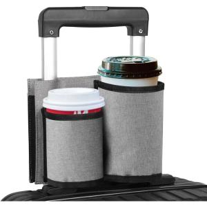 imageAccmor Luggage Drink Holder Universal Luggage Travel Cup Holder Free Hands Suitcase Drinks Beverage Holder Luggage Cup Caddy Gifts for Travelers Flight Attendants