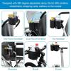 imageAccmor 2in1 Walker Cup Holder with Detachable Storage Holder 360 Rotatable Drinks Holder for Wheelchair Walker Stroller Rollator Bike