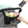imageAccmor Universal Stroller Organizer with Detachable Phone Bag and Diaper Pocket Stroller Bag Caddy Organizer Stroller Accessories for Uppababy Baby Jogger Nuna Doona Britax StrollersBlack Circle