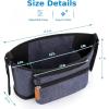 imageAccmor Universal Stroller Organizer with Detachable Phone Bag and Diaper Pocket Stroller Bag Caddy Organizer Stroller Accessories for Uppababy Baby Jogger Nuna Doona Britax StrollersBlue