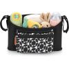 imageAccmor Universal Stroller Organizer with Detachable Phone Bag and Diaper Pocket Stroller Bag Caddy Organizer Stroller Accessories for Uppababy Baby Jogger Nuna Doona Britax StrollersBlack Circle