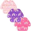 imageAccmor 3 Pack Long Sleeve Bibs Baby Smock Waterproof Sleeved Bib Smock for Baby Toddler 636 MonthsLight Pink UnicornPurple UnicornRed Unicorn