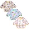imageAccmor 3 Pack Long Sleeve Bibs Baby Smock Waterproof Sleeved Bib Smock for Baby Toddler 636 MonthsYellow ElkBlue DinosaurOrange Pig