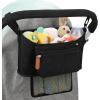 imageAccmor Universal Stroller Organizer with Detachable Phone Bag and Diaper Pocket Stroller Bag Caddy Organizer Stroller Accessories for Uppababy Baby Jogger Nuna Doona Britax StrollersBlackwith Diaper Pocket