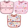 imageAccmor Waterproof Baby Bibs for Eating Mess Proof Toddler Feeding Bibs for Girls Boys 3pcsrabbit  Cake  Geometric