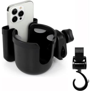 imageAccmor 2in1 Walker Cup Phone Holder with Hook Set Wheelchair Cup Holder Rollator Cup Holder Cup Phone Holder for Walker Wheelchair Rollator Mobility Scooter