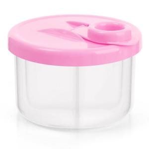 imageAccmor Baby Formula Dispenser On The Go NonSpill Rotating ThreeCompartment Formula Container to Go Milk Powder Kids Snack Container for Infant Toddler Travel PinkPink