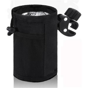 imageAccmor Universal Stroller Cup Holder with Phone HolderInsulated Cup Holder for Stroller Bike Wheelchair Walker Scooterblack