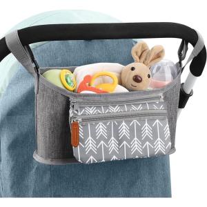 imageAccmor Universal Stroller Organizer with Detachable Phone Bag and Diaper Pocket Stroller Bag Caddy Organizer Stroller Accessories for Uppababy Baby Jogger Nuna Doona Britax StrollersArrow