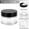 imageAccmor 4 Pcs Glass Cosmetic Jars with White Lids 1 OZ Travel Container Round Glass Jars with Inner Liners amp 2 Pcs Spatulas Makeup Sample Container Storage for DIY Making Lotions Cream OintmentsBlack