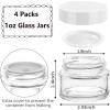 imageAccmor 4 Pcs Glass Cosmetic Jars with White Lids 1 OZ Travel Container Round Glass Jars with Inner Liners amp 2 Pcs Spatulas Makeup Sample Container Storage for DIY Making Lotions Cream OintmentsWhite