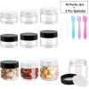 imageAccmor 10 Pcs Plastic Container Jars with Lids 0851135172 OZ 5 Size Leak Proof Cosmetic Jars with Inner Liners amp Mini Spatulas Reusable Round Widemouth Makeup Sample Container Travel StorageBlack  White