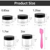 imageAccmor 10 Pcs Plastic Container Jars with Lids 0851135172 OZ 5 Size Leak Proof Cosmetic Jars with Inner Liners amp Mini Spatulas Reusable Round Widemouth Makeup Sample Container Travel StorageBlack