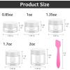 imageAccmor 10 Pcs Plastic Container Jars with Lids 0851135172 OZ 5 Size Leak Proof Cosmetic Jars with Inner Liners amp Mini Spatulas Reusable Round Widemouth Makeup Sample Container Travel StorageWhite