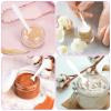 imageAccmor 100 Pack Makeup Spatulas Mini Spatulas Scoop for Cosmetic Reusable Frosted Cosmetic Spatula Small Plastic Face Lotion Applicator Tool for Mixing Facial Creams Face Mask Skin CareWhite  100 PCS