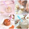 imageAccmor 100 Pack Makeup Spatulas Mini Spatulas Scoop for Cosmetic Reusable Frosted Cosmetic Spatula Small Plastic Face Lotion Applicator Tool for Mixing Facial Creams Face Mask Skin Care5 Colors  100 PCS