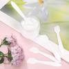 imageAccmor 100 Pack Makeup Spatulas Mini Spatulas Scoop for Cosmetic Reusable Frosted Cosmetic Spatula Small Plastic Face Lotion Applicator Tool for Mixing Facial Creams Face Mask Skin CareWhite  100 PCS
