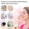 imageAccmor 15 Pcs Empty Clear Jars Plastic Sample Containers with Lids 03505307 OZ Size Cosmetic Pots Jars with 5 Pieces Mini Disposable Spatulas Reusable Makeup Small Travel Containers