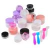 imageAccmor 20 Pcs Empty Clear Plastic Sample Containers with Lids 01101803505307 OZ Size Cosmetic Jars with 5 Pieces Mini Spatulas Makeup Sample Container Jars for Travel Storagerandom color