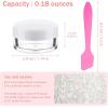imageAccmor 5 Gram Sample Containers With White Lids 50 Count 018Oz Round Cosmetic Containers Jars Empty Lip Balm Mini Cosmetic With 5 Pcs Spatulas for Makeup Travel Glitter Lotion Cream DIY MakingWhite