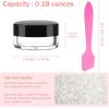 imageAccmor 5 Gram Sample Containers With White Lids 50 Count 018Oz Round Cosmetic Containers Jars Empty Lip Balm Mini Cosmetic With 5 Pcs Spatulas for Makeup Travel Glitter Lotion Cream DIY MakingBlack