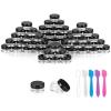 imageAccmor 50 Pieces 3g Empty Clear Plastic Sample Containers with Lids Cosmetic Jars with 5 Pieces Mini SpatulasBlack