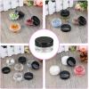 imageAccmor 50 Pieces 3g Empty Clear Plastic Sample Containers with Lids Cosmetic Jars with 5 Pieces Mini SpatulasBlack