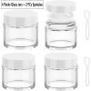 imageAccmor Glass Jars with Lids 4 Pack 2 OZ Amber Makeup Sample Container with Inner Liners amp Spatulas Leak Proof Round Travel Cosmetic Storage for DIY Making Lotions Creams Body Scrub Bath SaltsWhite