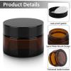 imageAccmor Glass Jars with Lids 4 Pack 2 OZ Amber Makeup Sample Container with Inner Liners amp Spatulas Leak Proof Round Travel Cosmetic Storage for DIY Making Lotions Creams Body Scrub Bath SaltsAmber