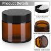 imageAccmor Glass Jars with Lids 4 Pack 2 OZ Amber Makeup Sample Container with Inner Liners amp Spatulas Leak Proof Round Travel Cosmetic Storage for DIY Making Lotions Creams Body Scrub Bath SaltsAmber