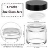 imageAccmor Glass Jars with Lids 4 Pack 2 OZ Amber Makeup Sample Container with Inner Liners amp Spatulas Leak Proof Round Travel Cosmetic Storage for DIY Making Lotions Creams Body Scrub Bath SaltsBlack