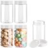 imageAccmor Plastic Container Jars with Lids 2 OZ Empty Round Cosmetic Containers Jars 4 Pcs Leak Proof Travel Storage Clear Sample Container for Lotions Cream Ointments Body Butter DIY MakingWhite