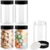 imageAccmor Plastic Container Jars with Lids 2 OZ Empty Round Cosmetic Containers Jars 4 Pcs Leak Proof Travel Storage Clear Sample Container for Lotions Cream Ointments Body Butter DIY MakingBlack