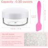 imageAccmor Sample Containers with Lids 30 Count 035Oz Sample Jars with 5 Pcs Spatulas Reusable Empty Round Cosmetic Jars Mini Makeup Travel Storage Containers for Glitter Lotion Cream DIY MakingWhite