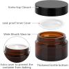 imageAccmor Small Amber Glass Jars with Lids 10 Pcs Leak Proof Cosmetic Containers with Inner Liners amp Spatulas Makeup Travel Jars 018035053071 OZ Size Reusable Round Makeup Sample ContainerAmber White