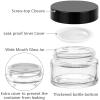 imageAccmor Small Amber Glass Jars with Lids 10 Pcs Leak Proof Cosmetic Containers with Inner Liners amp Spatulas Makeup Travel Jars 018035053071 OZ Size Reusable Round Makeup Sample ContainerBlack White