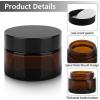 imageAccmor Small Amber Glass Jars with Lids 10 Pcs Leak Proof Cosmetic Containers with Inner Liners amp Spatulas Makeup Travel Jars 018035053071 OZ Size Reusable Round Makeup Sample ContainerAmber White